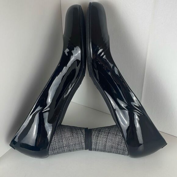 Stuart Weitzman Patent Leather Rounded Toe Jute Wrapped Heel Pumps 10 M - Picture 10 of 12